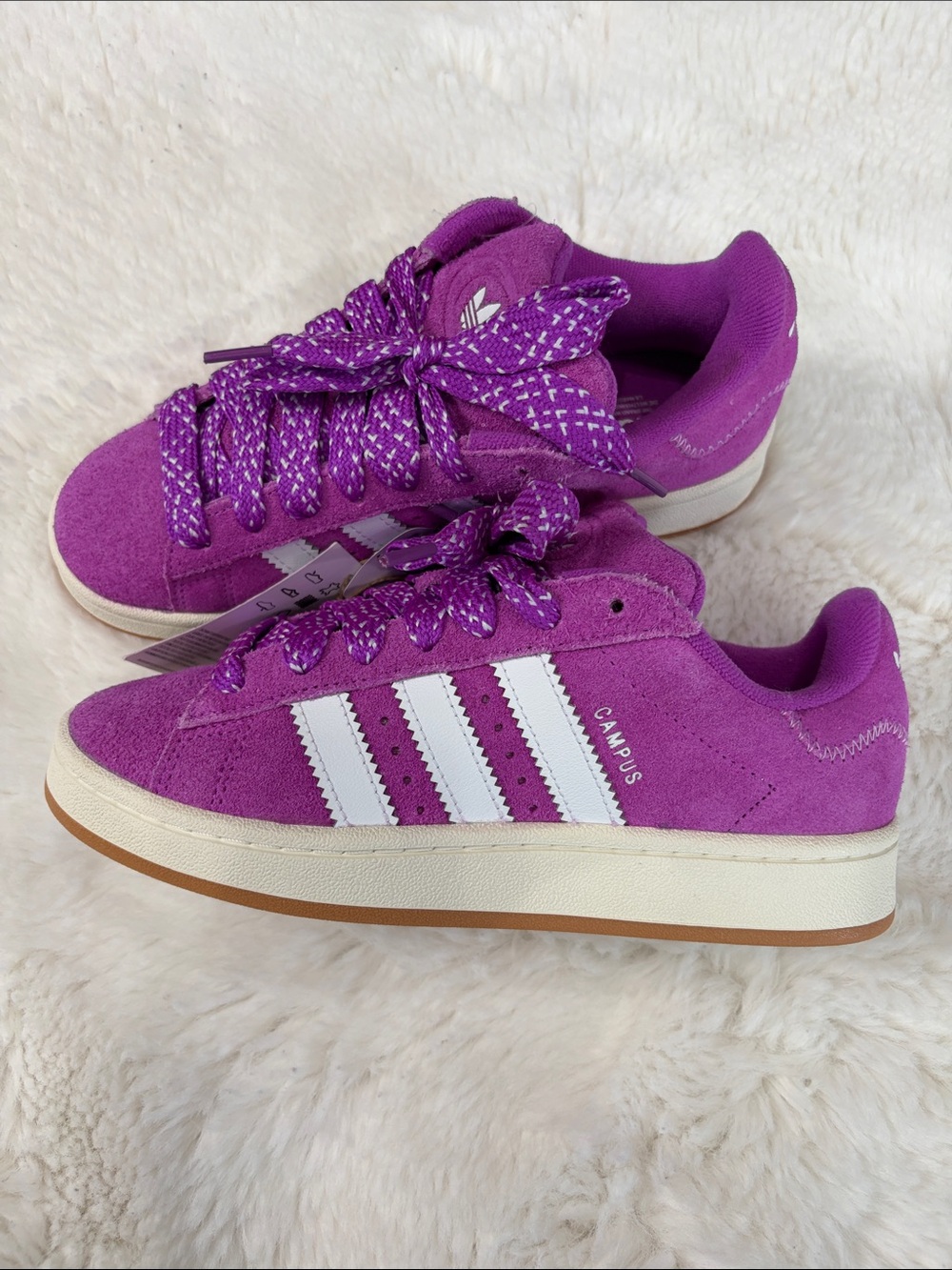 adidas Purple Suede Campus 00s,Size 7 ,Sneakers with White Stripes
